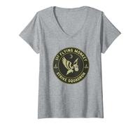Womens Kawaii Team Flying Monkeys Force Air Squadron Warlock V-Neck T-Shirt