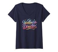 Womens Kawaii Wellness Director PTA P.E Gym Retreat PT Workout Club V-Neck T-Shirt