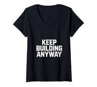 Women's Keep Building Anyway Resilient Founder V-Neck T-Shirt