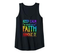 Womens Keep Calm and Let Faith Handle It Chill First Name Tank Top