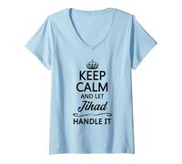 Womens KEEP CALM and let JIHAD Handle It | Funny Name Gift - V-Neck T-Shirt