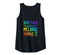 Womens Keep Calm and Let Melanie Handle It Chill First Name Tank Top