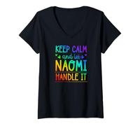 Women's Keep Calm and Let Naomi Handle It Chill First Name V-Neck T-Shirt