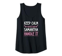 Womens Keep Calm and Let Samantha Handle It Chill First Name Tank Top