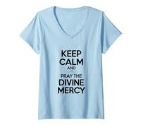 Women's Keep Calm and Pray the Divine Mercy V-Neck T-Shirt