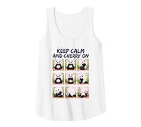 Womens Keep Calm Cherry On Panda Yoga Poses Bamboo Tank Top
