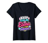 Women's Keep Calm, que Elena ya lo tiene mirado V-Neck T-Shirt