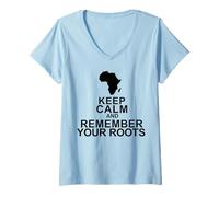 Women's Keep Calm Remember Your Roots V-Neck T-Shirt