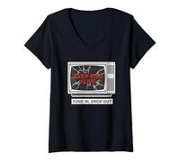Women's Keep Emo Alive Retro TV Graphic for Alt Nostalgia V-Neck T-Shirt