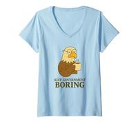 Womens Keep Government Boring Funny Political Meme V-Neck T-Shirt