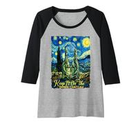 Womens Keep It On The Down Chateau Wine Starry Painting Art Raglan Baseball Tee