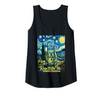 Womens Keep It On The Down Chateau Wine Starry Painting Art Tank Top