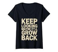 Womens Keep Looking Maybe It'll Grow Back Amputation Jokes V-Neck T-Shirt