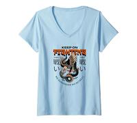Womens Keep On Fighting (Eagle & Snake Graphic) V-Neck T-Shirt
