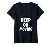 Womens Keep On Moving for motivated V-Neck T-Shirt