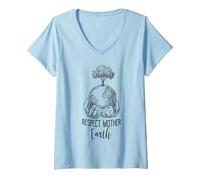 Women's Keep Our Planet Clean Respect Mother Earth Environmental V-Neck T-Shirt