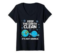 Women's Keep The Earth Clean It's Not Uranus Environmentalist Gifts V-Neck T-Shirt