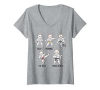 Women's Keep Training Till The Belt Turns Black Taekwondo Cat V-Neck T-Shirt