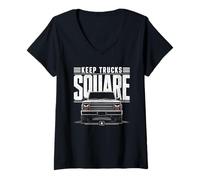 Women's Keep Trucks Square Squarebody Classic Truck V-Neck T-Shirt