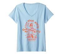 Womens Keep Your Mitts Off My Bits: Smash The Patriarchy Cowgirl V-Neck T-Shirt