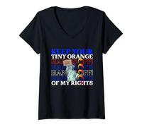 Womens Keep Your Tiny Orange Hands of My Rights Anti Felon V-Neck T-Shirt