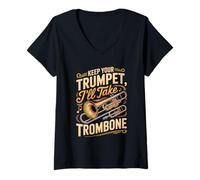 Women's Keep Your Trumpet I'll Take Trombone V-Neck T-Shirt