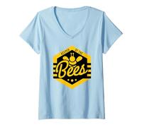 Women's Keeper of The Bees Beekeeper Graphic V-Neck T-Shirt