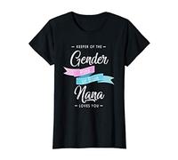Womens Keeper Of The Gender Pink Or Blue Nana Loves You Reveal T-Shirt