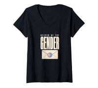 Women's Keeper of The Gender Reveal Party Sealed Envelope V-Neck T-Shirt