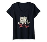 Womens Keeper of The Past History Teacher History Buff History Fans V-Neck T-Shirt