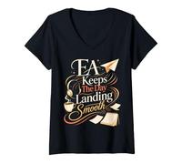 Women's Keeps The Day Landing Smooth Executive Assistant V-Neck T-Shirt