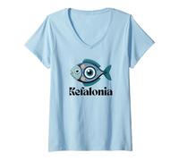 Womens Kefalonia Greece Souvenir/Kefalonia V-Neck T-Shirt