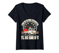 Women's Kei Truck Speedometer Funny Slow Japanese Mini Truck V-Neck T-Shirt