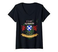 Womens Kennedy Scottish Family Clan Middle Ages Mischief V-Neck T-Shirt