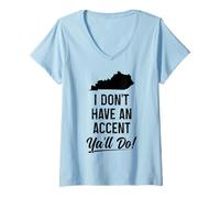 Women's Kentucky I Don't Have an Accent Y'all Do Funny Vintage Pride V-Neck T-Shirt