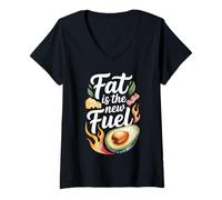 Women's Ketosis Fat is The New Fuel Keto V-Neck T-Shirt