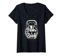 Women's Kettlebell Brains & Booty Gym Training V-Neck T-Shirt
