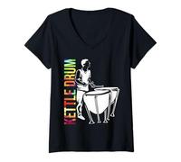 Women's Kettledrum Timpani Player Orchestra Percussion Music V-Neck T-Shirt