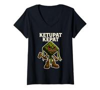 Womens Ketupat Kepat - Funny Italian Brain Rot Gaming Kids Meme V-Neck T-Shirt