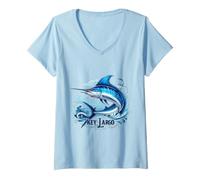 Women's Key Largo, Sailfish Marlin Swordfish Florida Keys V-Neck T-Shirt