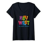 Women's Key West Florida, The Conch Republic V-Neck T-Shirt