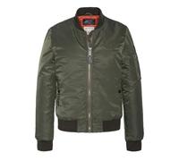 Women's Khaki Bomber Jacket Schott Woman JET17W, khaki, L