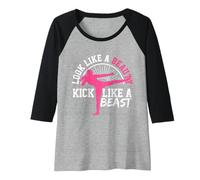 Womens Kick Boxing - Martial Arts Karate Girl MMA Gift Raglan Baseball Tee