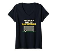 Women's Kick It Into The Giant Rectangle Soccer Player V-Neck T-Shirt