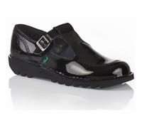 Kickers Lo Aztec Ladies Black T Bar School Shoes, Size: 5