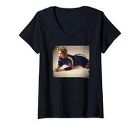 Womens Kids in America Singer Kim Wilde Chris Duffy Photography V-Neck T-Shirt