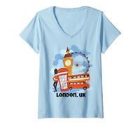Womens Kids London England UK Souvenir Kings Guards Boy Girls V-Neck T-Shirt