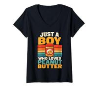 Women's Kids Peanut Butter Son Boy Peanut Spread V-Neck T-Shirt