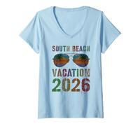 Women's Kids South Beach Vacation 2026 Trip Holiday Vacay Matching V-Neck T-Shirt