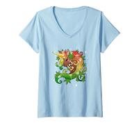 Womens Kiffendes Einhorn Cannabis Legalise Marijuana Stiffer V-Neck T-Shirt